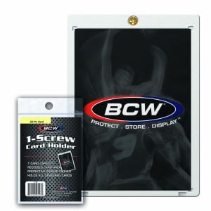 Packaged BCW 1-Screw Card Holder - 20 PT.  over card holder with card