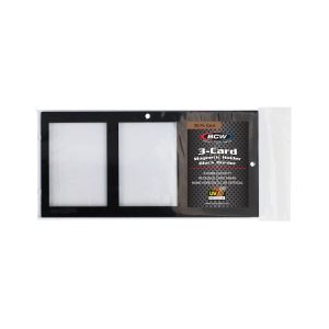 Magnetic 3-Card Holder - 35 PT. - Black Border - Packaging with Insert
