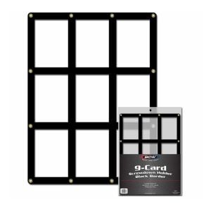 Packaged BCW black border 9-card screw down holder over card holder