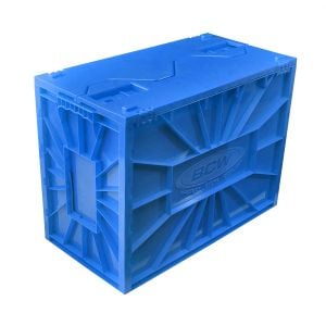 Assembled Blue bcw comic book short bin, closed