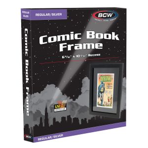 BCW Comic Book Frame - Silver, Front of packaging. 