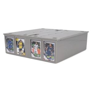 BCW 3200 count Collectible Card Bin gray. angle sports soccer 
