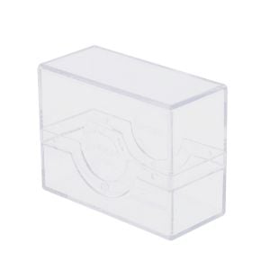 Spectrum Prism Deck Case-50 CT-Crystal Clear, angled and closed. 
