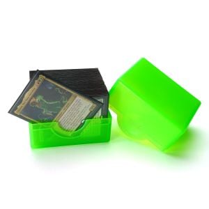 Spectrum Lime Green deck case with Magic the Gathering commander deck inside