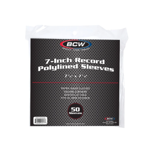 Package of BCW 7 Inch Record Paper Inner Sleeves - Polylined - With Hole - White