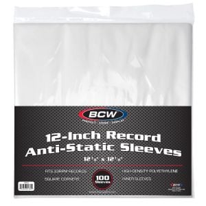 BCW 12 Inch Record Inner Sleeve - Anti-Static, packaging, 100 per pack 