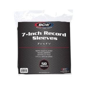 package of 7-inch record sleeves - round corners with hole