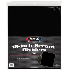 12-Inch Record Divider - Tall - Black