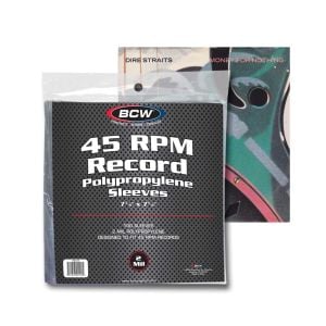 Package of BCW 45 RPM Record Sleeves on top of record