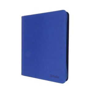 BCW Z-Folio 4-Pocket LX Album - Toploaders - Blue. front closed, angled right view